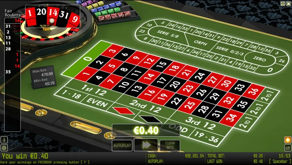 Fair Roulette — screenshot