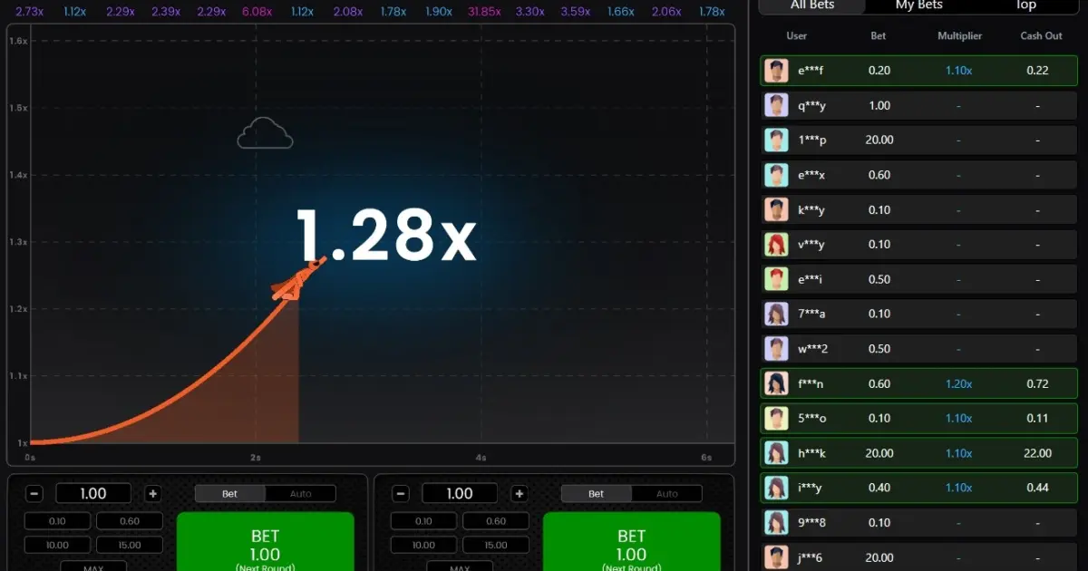 FlyX Crash Game — screenshot