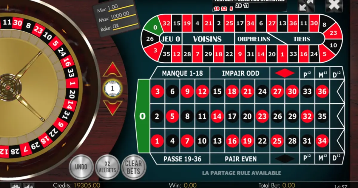 French Roulette 2D Advanced — screenshot