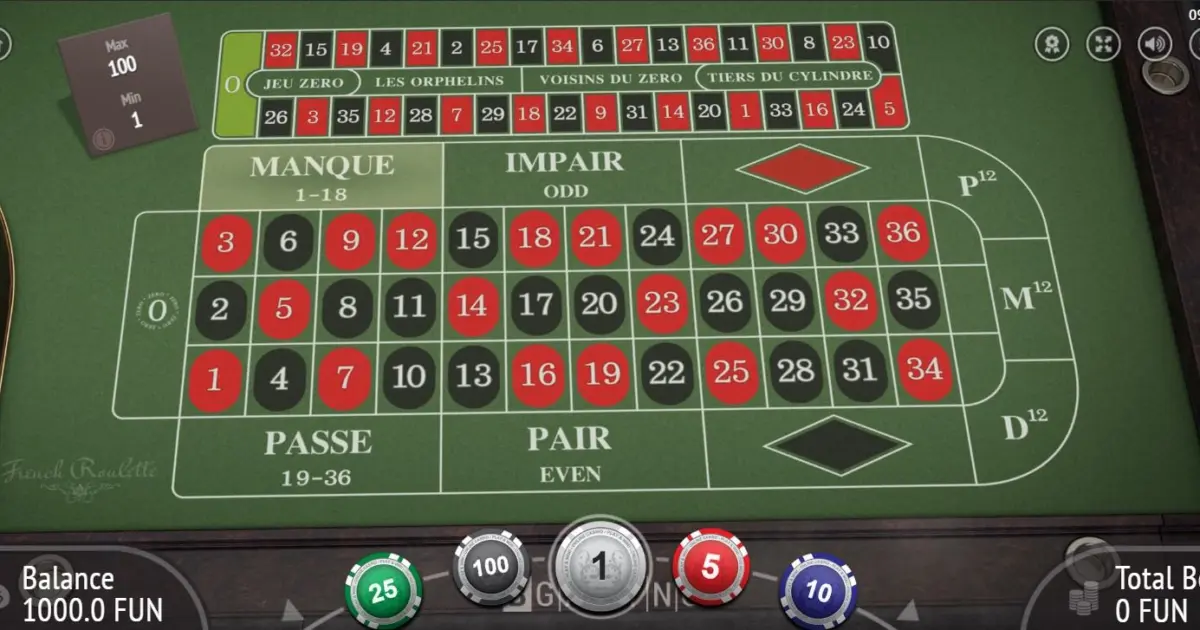 French Roulette (BGaming) — screenshot