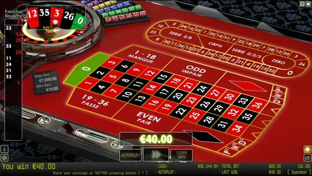 French Roulette Privee — screenshot
