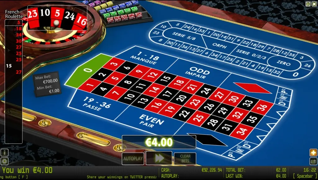 French Roulette Pro (Worldmatch) — screenshot