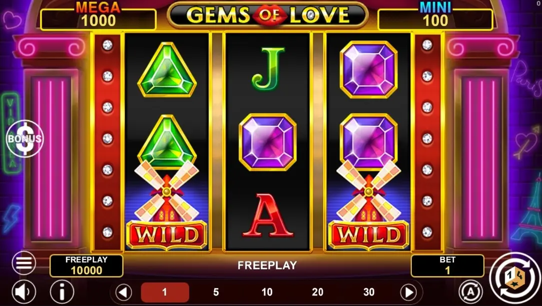 Gems of Love Hold & Win Slot — screenshot