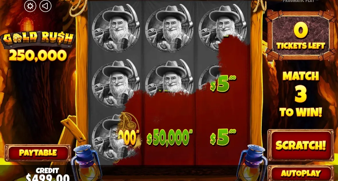 Gold Rush Scratchcard — screenshot