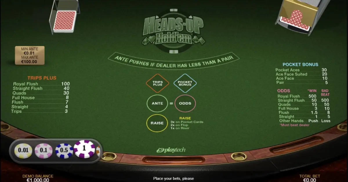 Heads-Up Hold’em Video Poker — screenshot