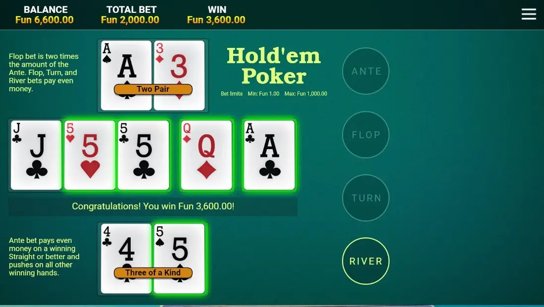 Hold em Poker — screenshot