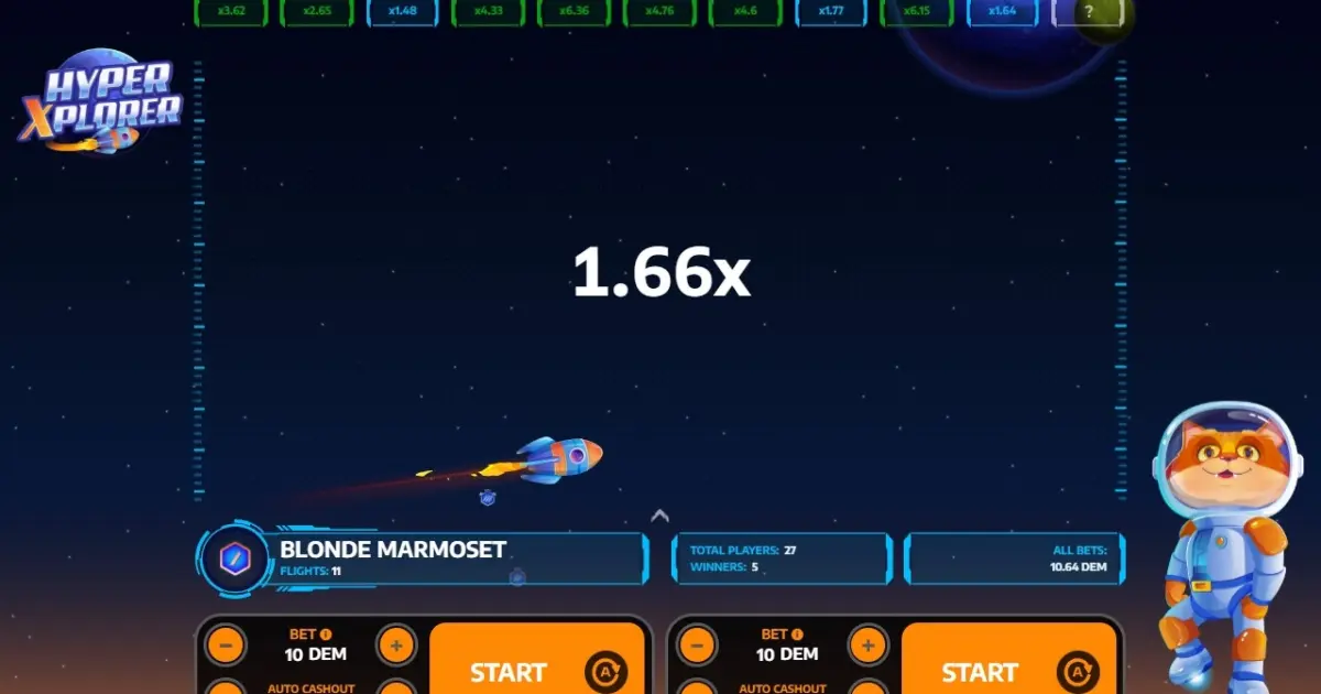 Hyper Xplorer Crash Game — screenshot