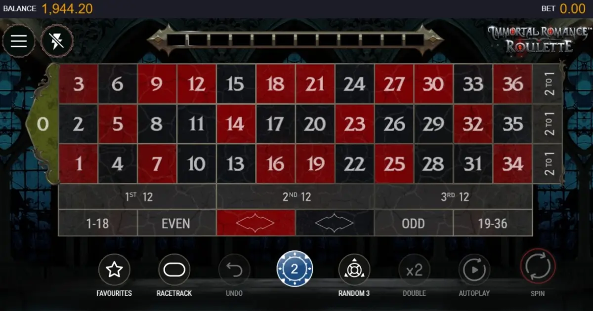 Immortal Romance Roulette — screenshot