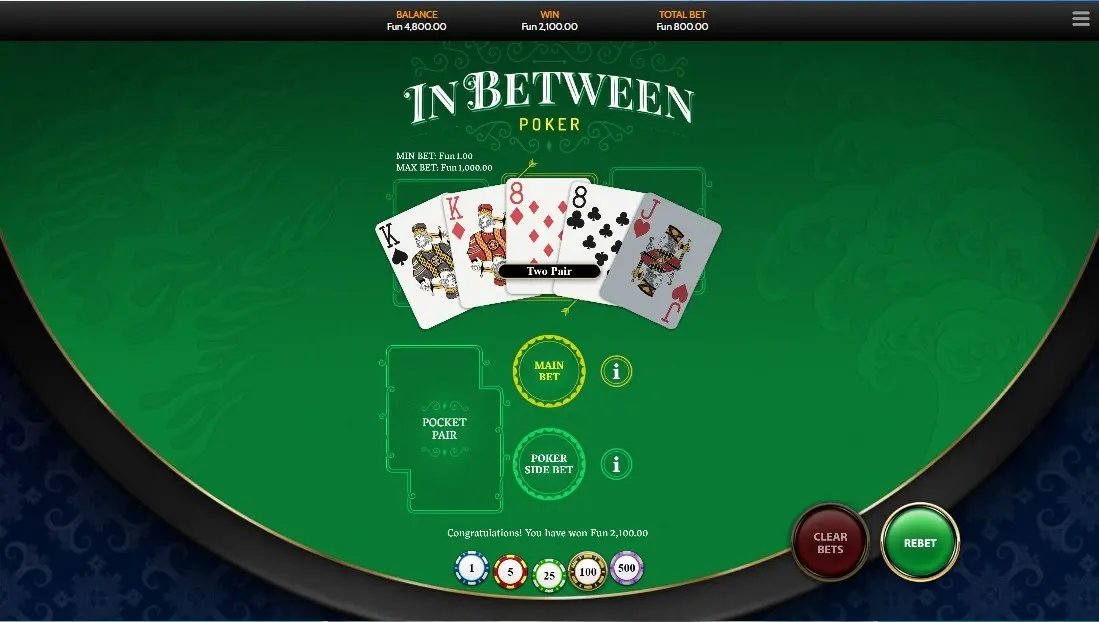 In Between Poker — screenshot