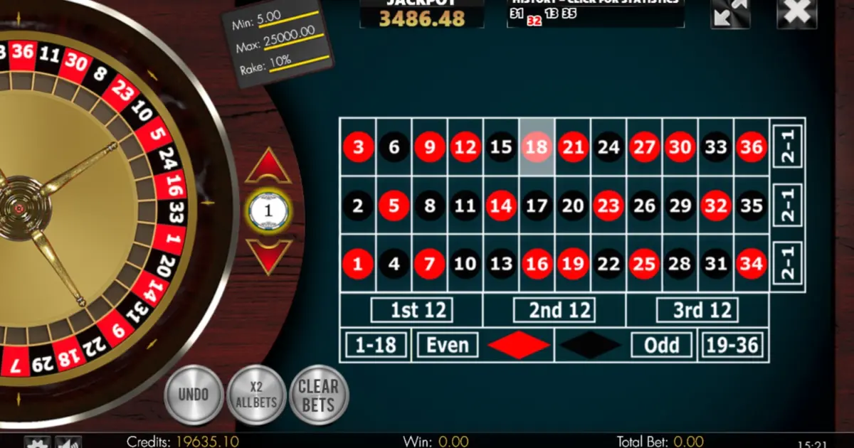 Jackpot Roulette No-Zero 2D Advanced — screenshot