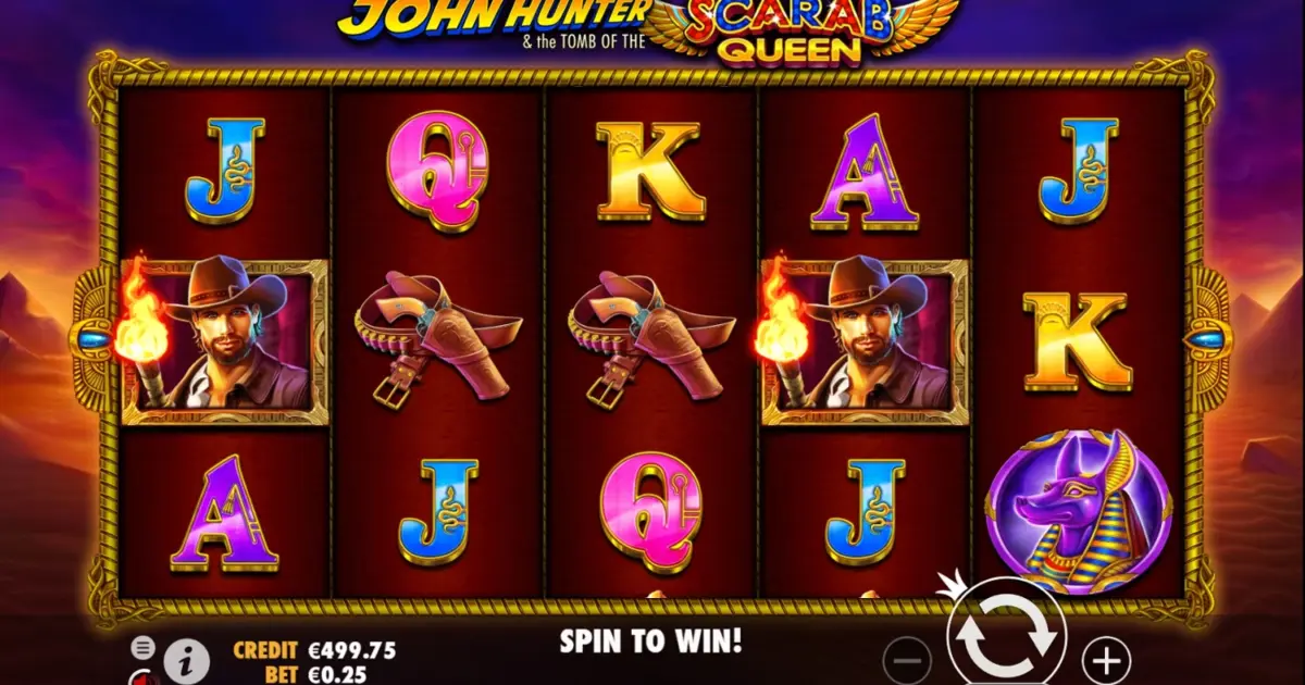 John Hunter and the Tomb of Scarab Queen Slot — screenshot