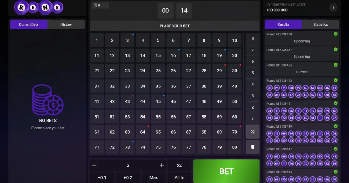 Keno 8 Bingo — screenshot