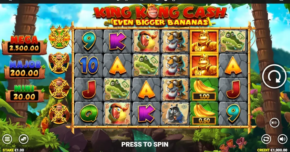 King Kong Cash Even Bigger Bananas Slot — screenshot