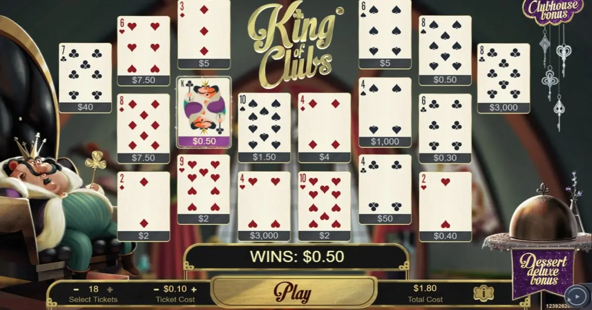 King of Clubs Scratch Card — screenshot