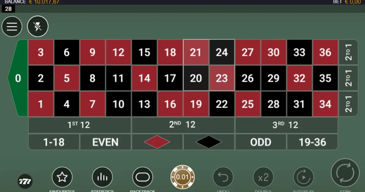 Low Stakes Roulette — screenshot
