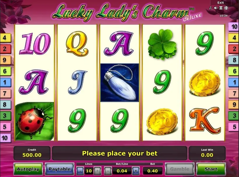 Lucky Lady’s Charm Deluxe Slot — screenshot