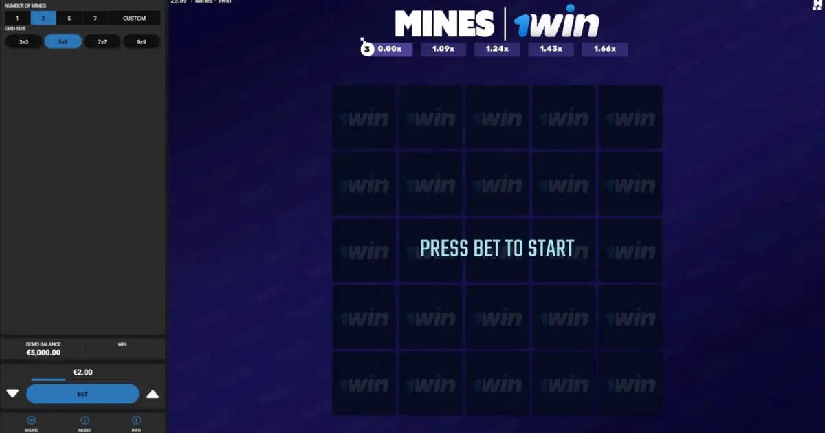 Mines 1Win Crash Game — screenshot
