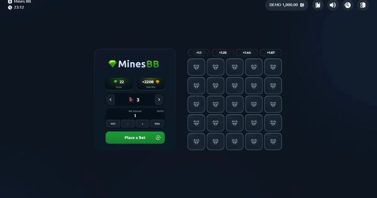 Mines BB Crash Game — screenshot