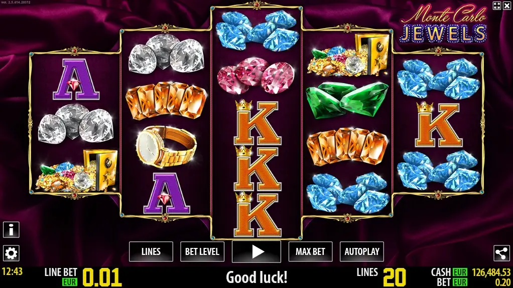Monte Carlo Jewels Slot — screenshot
