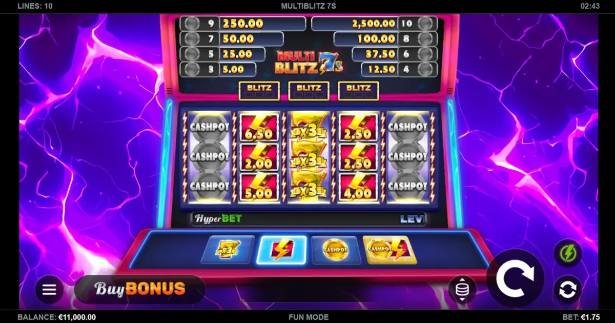 Multi Blitz 7s Slot — screenshot
