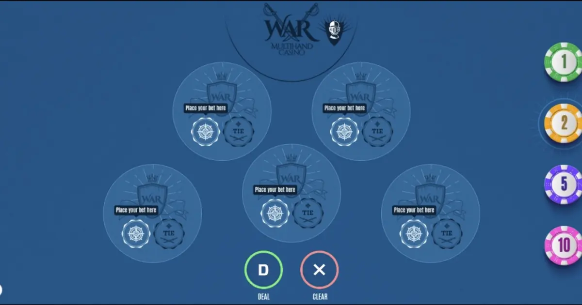 Multihand Casino War Video Poker — screenshot
