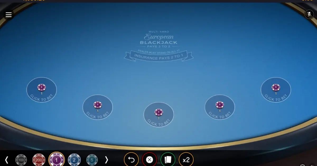 Multihand European Blackjack — screenshot