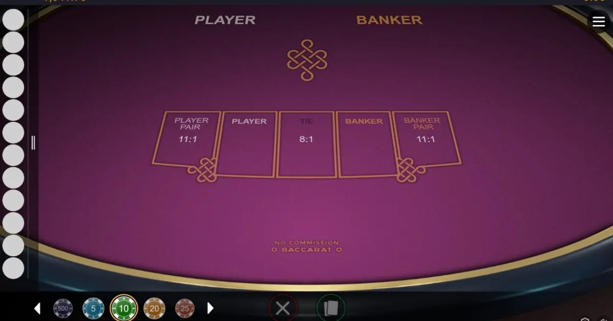 No Commission Baccarat — screenshot