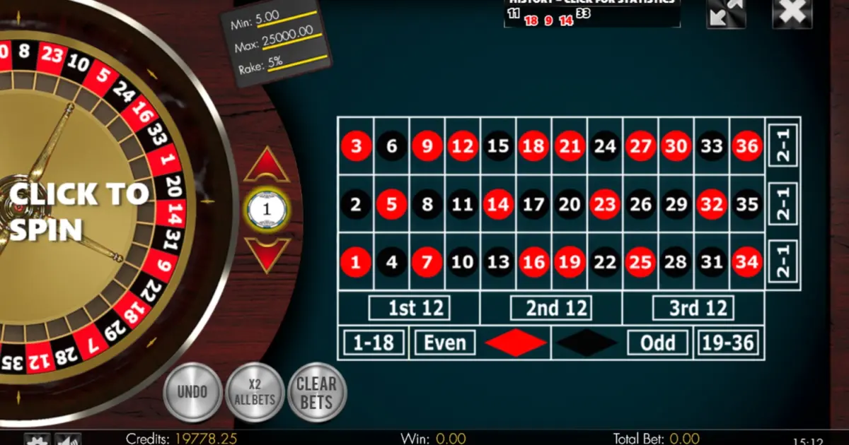 No-Zero Roulette 2D Advanced — screenshot