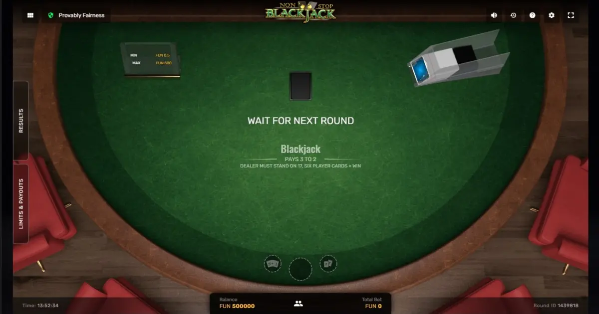Non-Stop Blackjack — screenshot