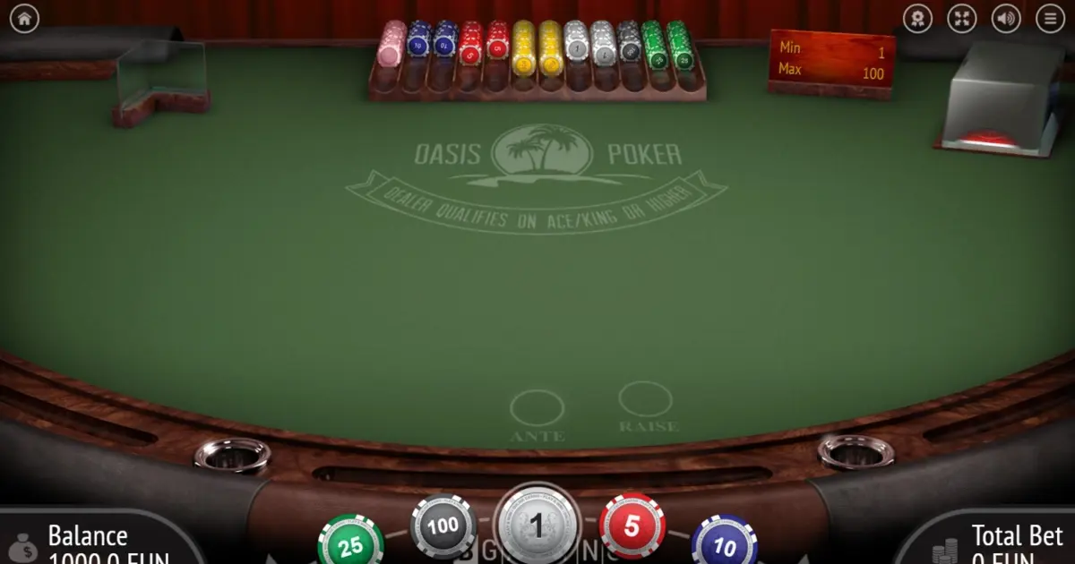 Oasis Poker (BGaming) — screenshot