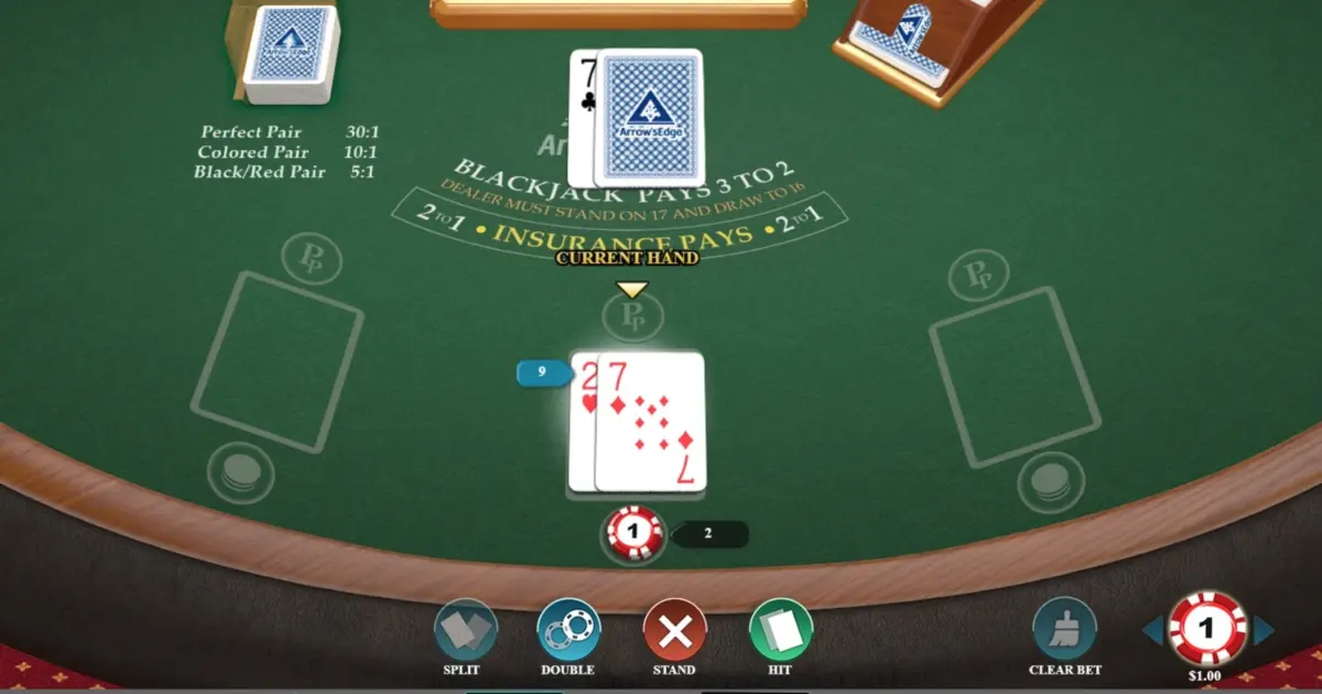 Perfect Pairs Blackjack — screenshot
