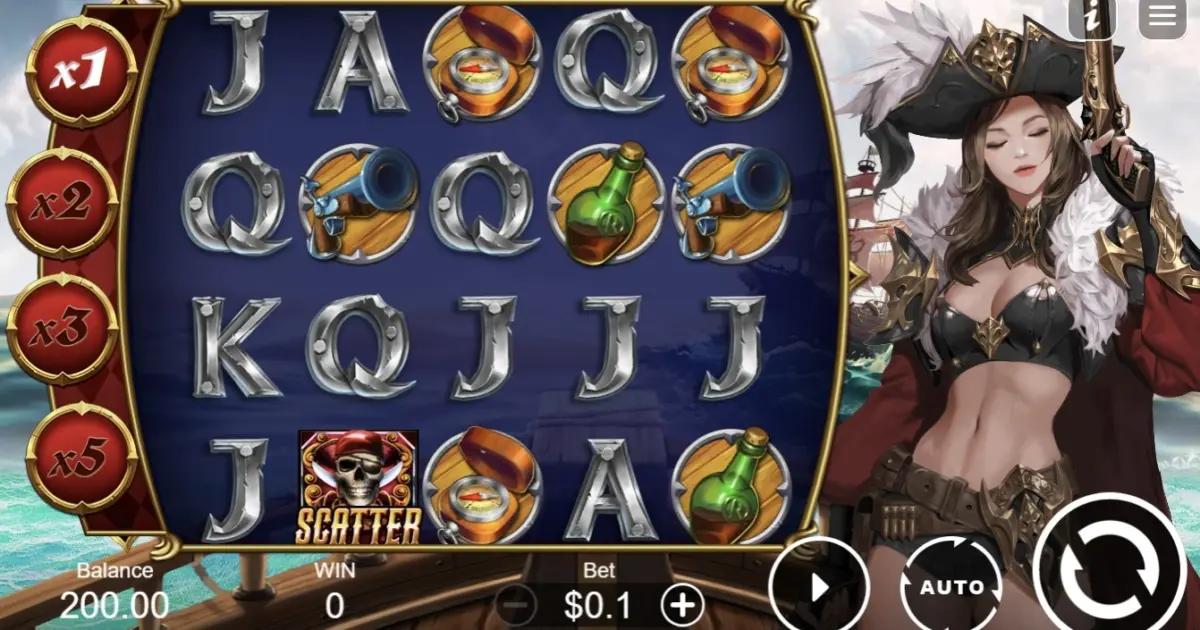Pirate Queen: Treasure Raid Slot — screenshot