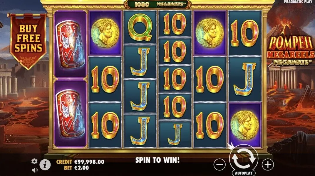 Pompeii Megareels Megaways — screenshot