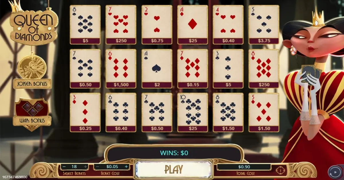 Queen of Diamonds Scratch Card — screenshot