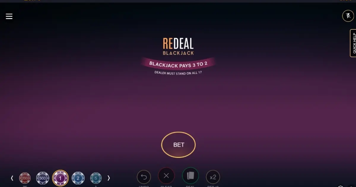 ReDeal Blackjack — screenshot