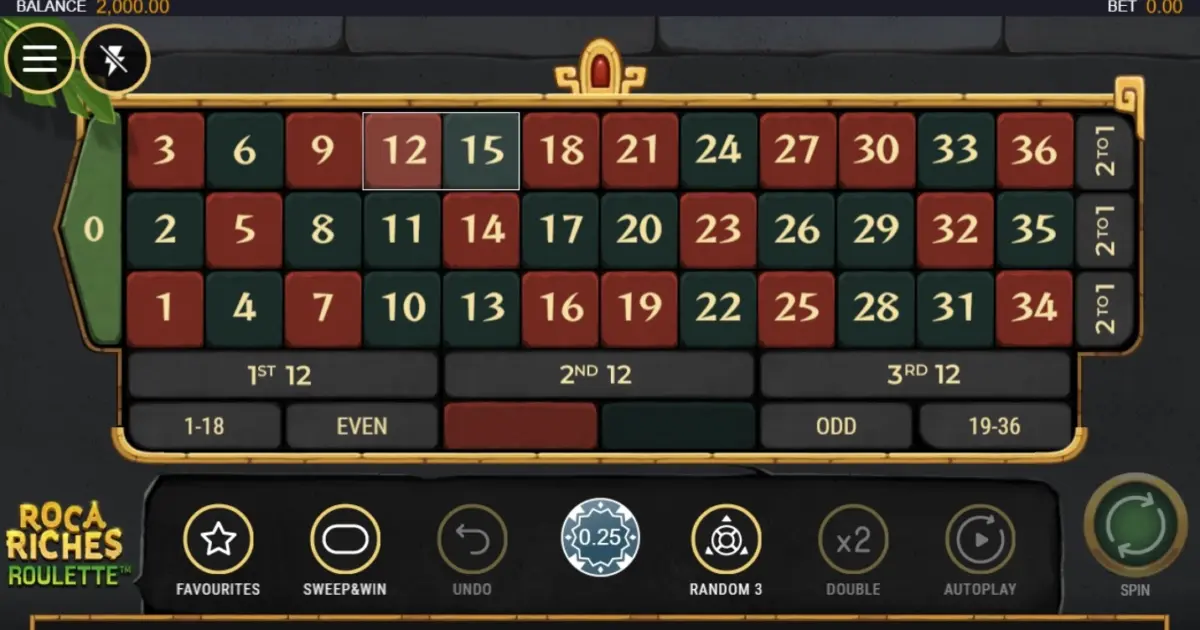 Roca Riches Roulette — screenshot