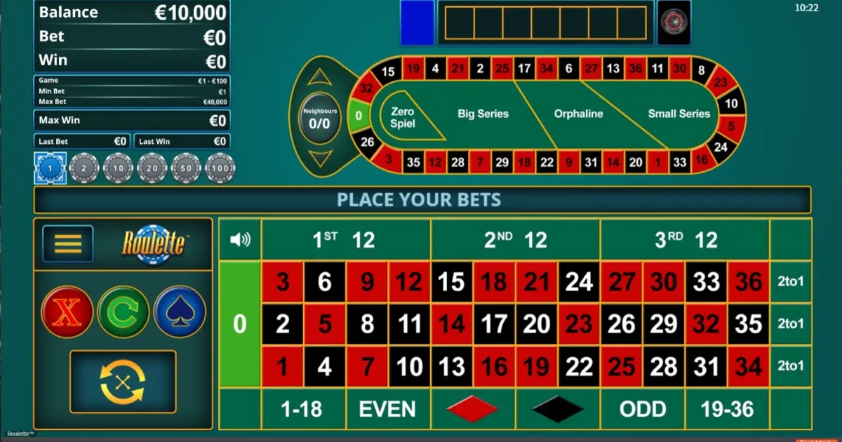 Roulette (Skywind Group) — screenshot