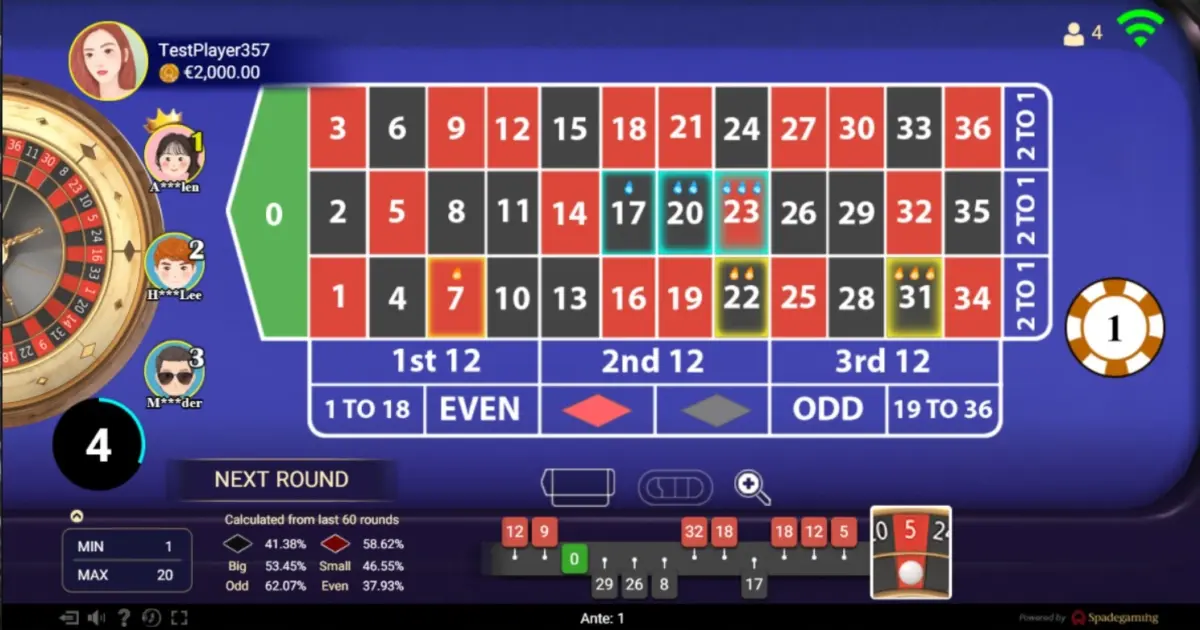 Roulette (Spadegaming) — screenshot