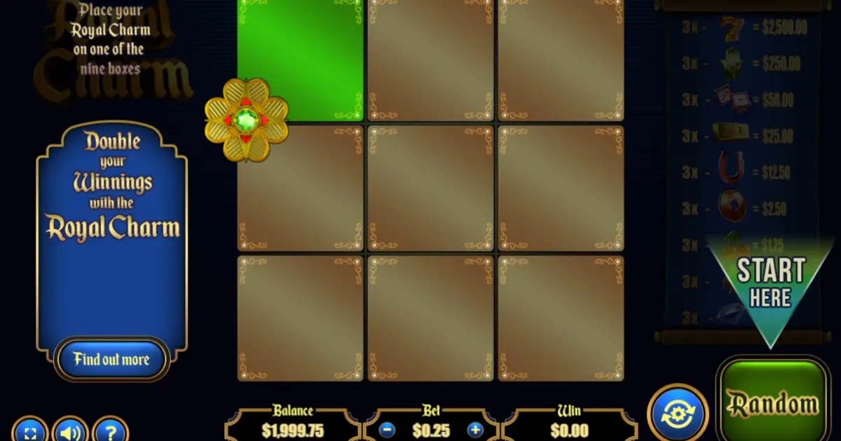 Royal Charm Scratch Card — screenshot