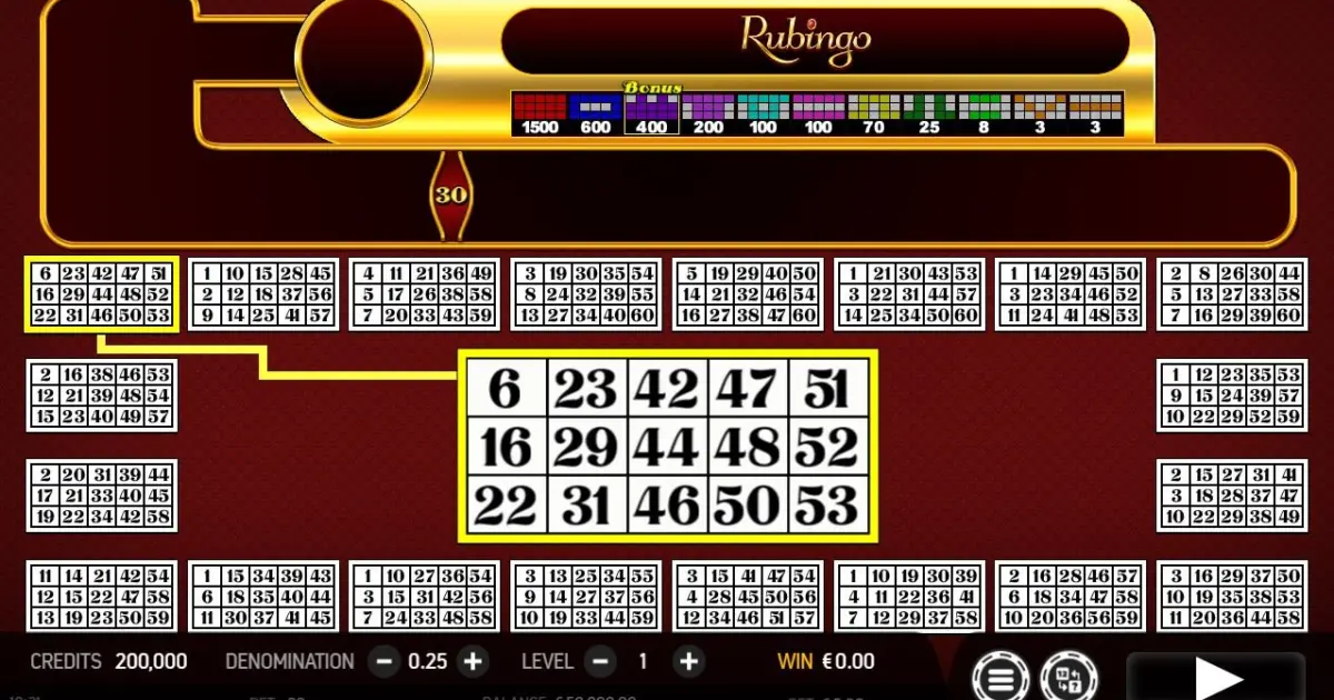 Rubingo — screenshot