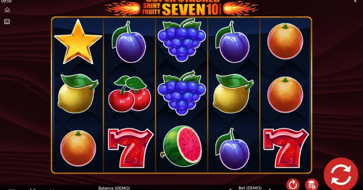 Shiny Fruits Seven: 10 Lines Super Stacked Slot — screenshot