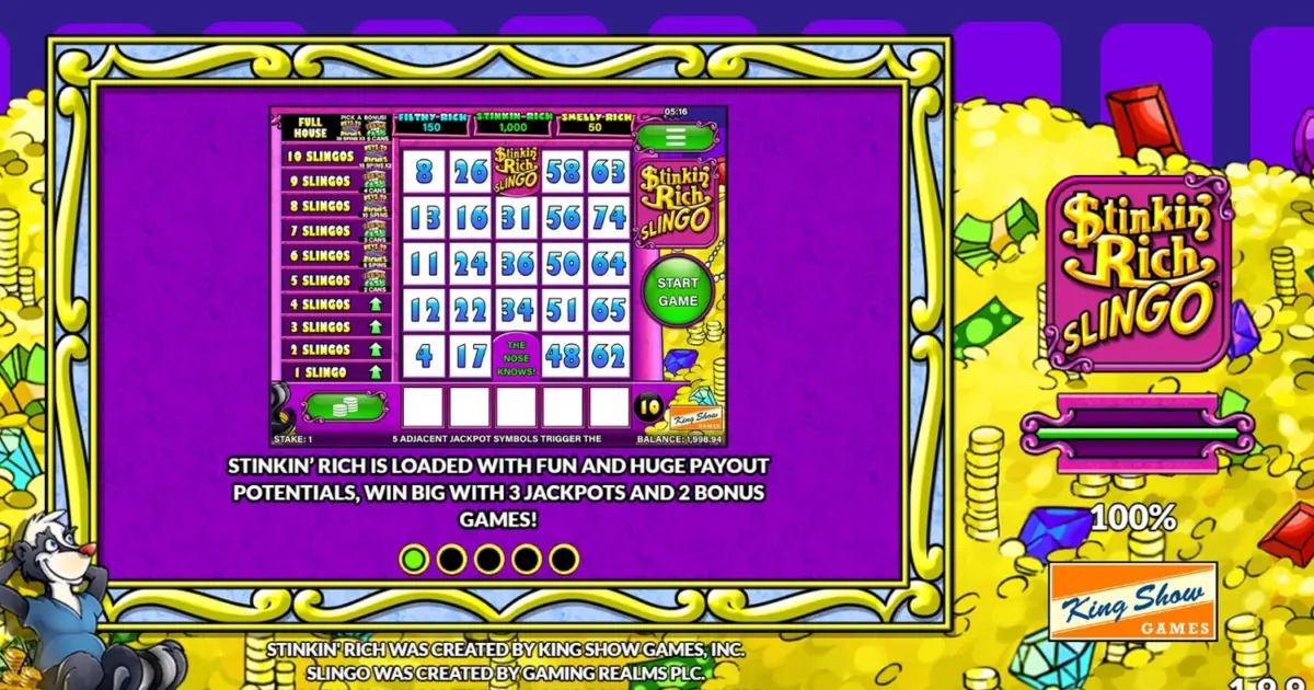 Stinkin Rich Slingo Bingo — screenshot
