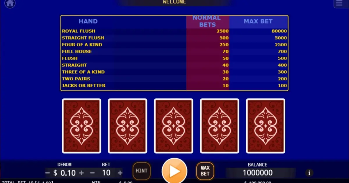 Super Video Poker — screenshot