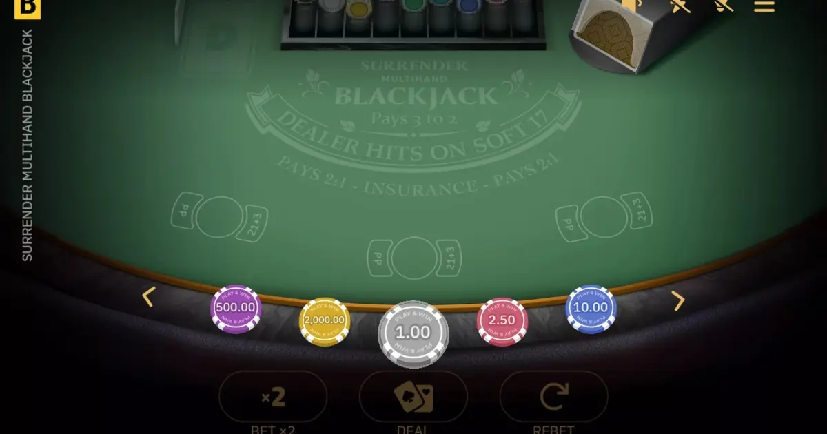 Surrender Multihand Blackjack — screenshot