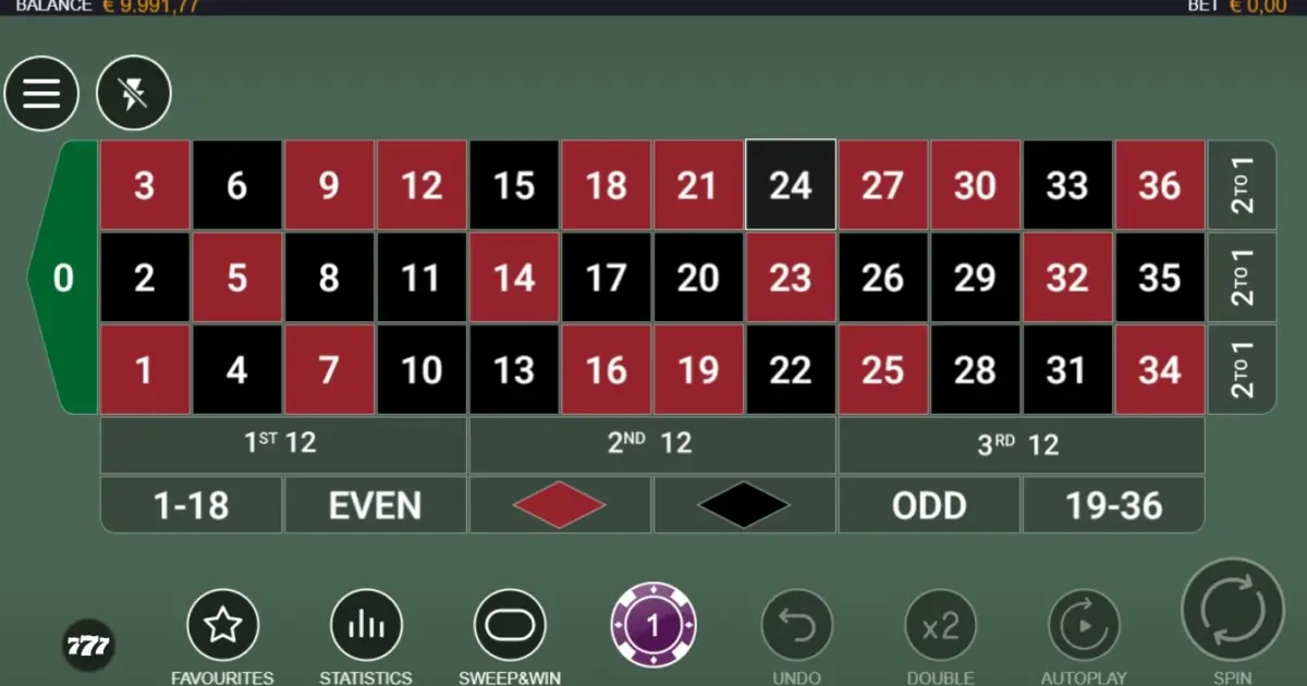 Sweep&Win Roulette — screenshot