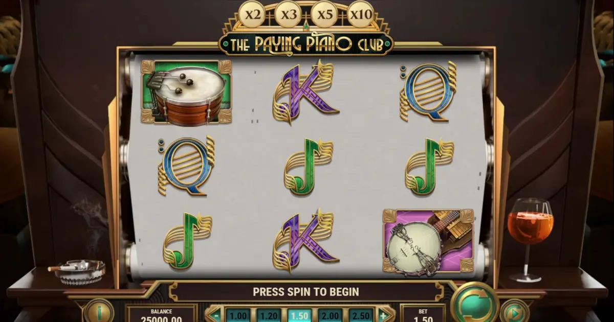 The Paying Piano Club Slot — screenshot