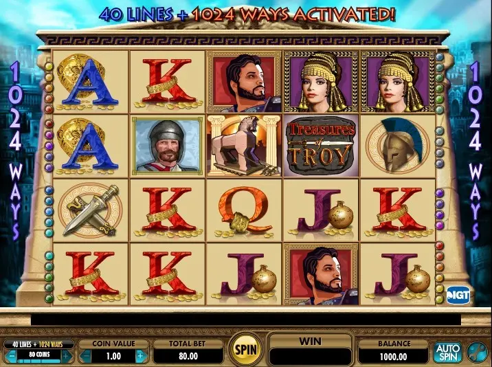 Treasures of Troy Slot — screenshot