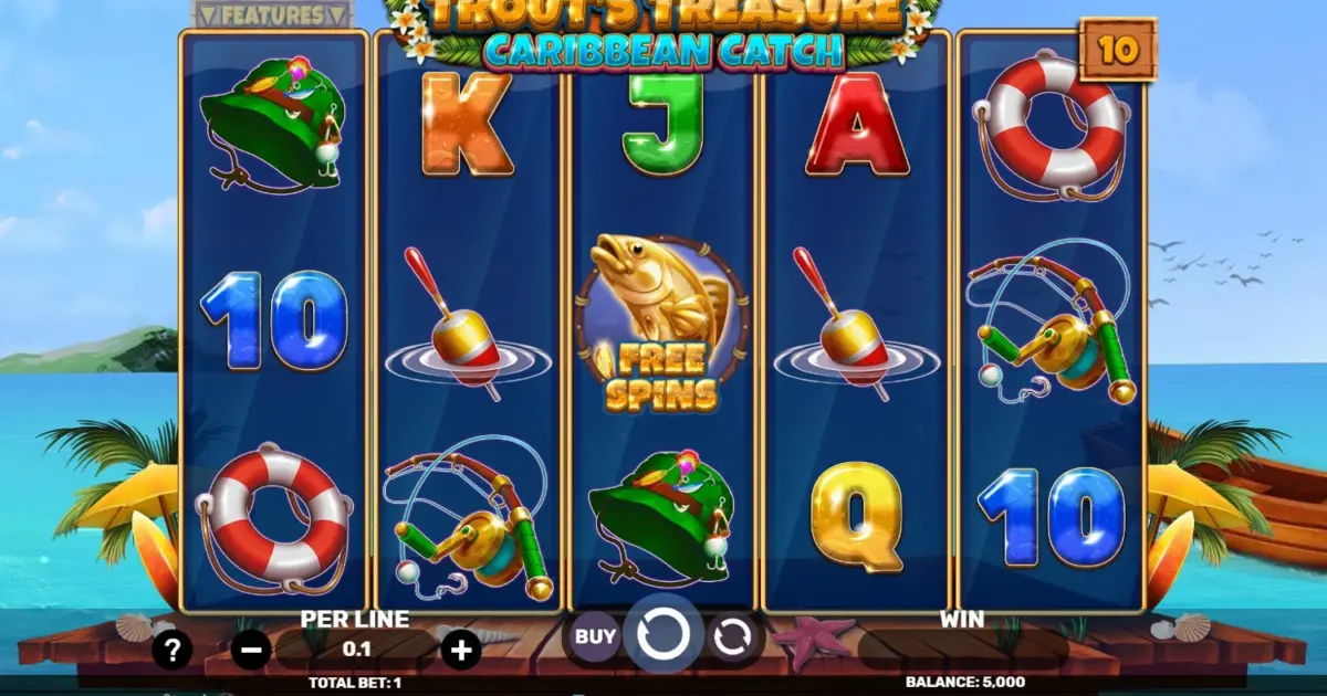 Trout’s Treasure Caribbean Catch Slot — screenshot