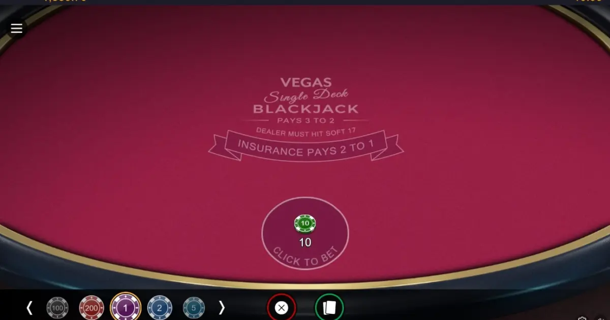 Vegas Single Deck Blackjack — screenshot