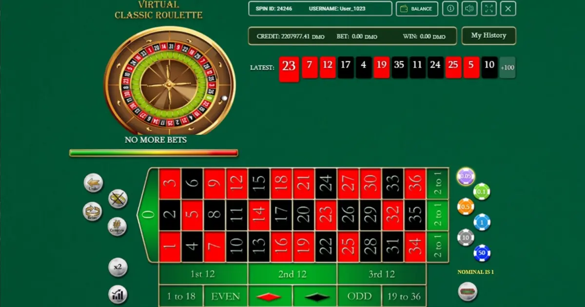 Virtual Classic Roulette — screenshot